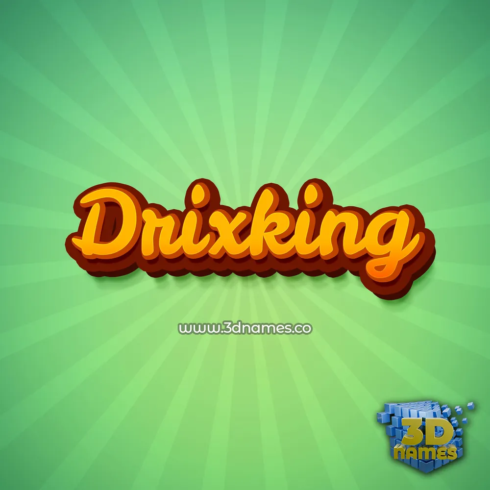 drixking in Green Rays style - 3D name wallpaper