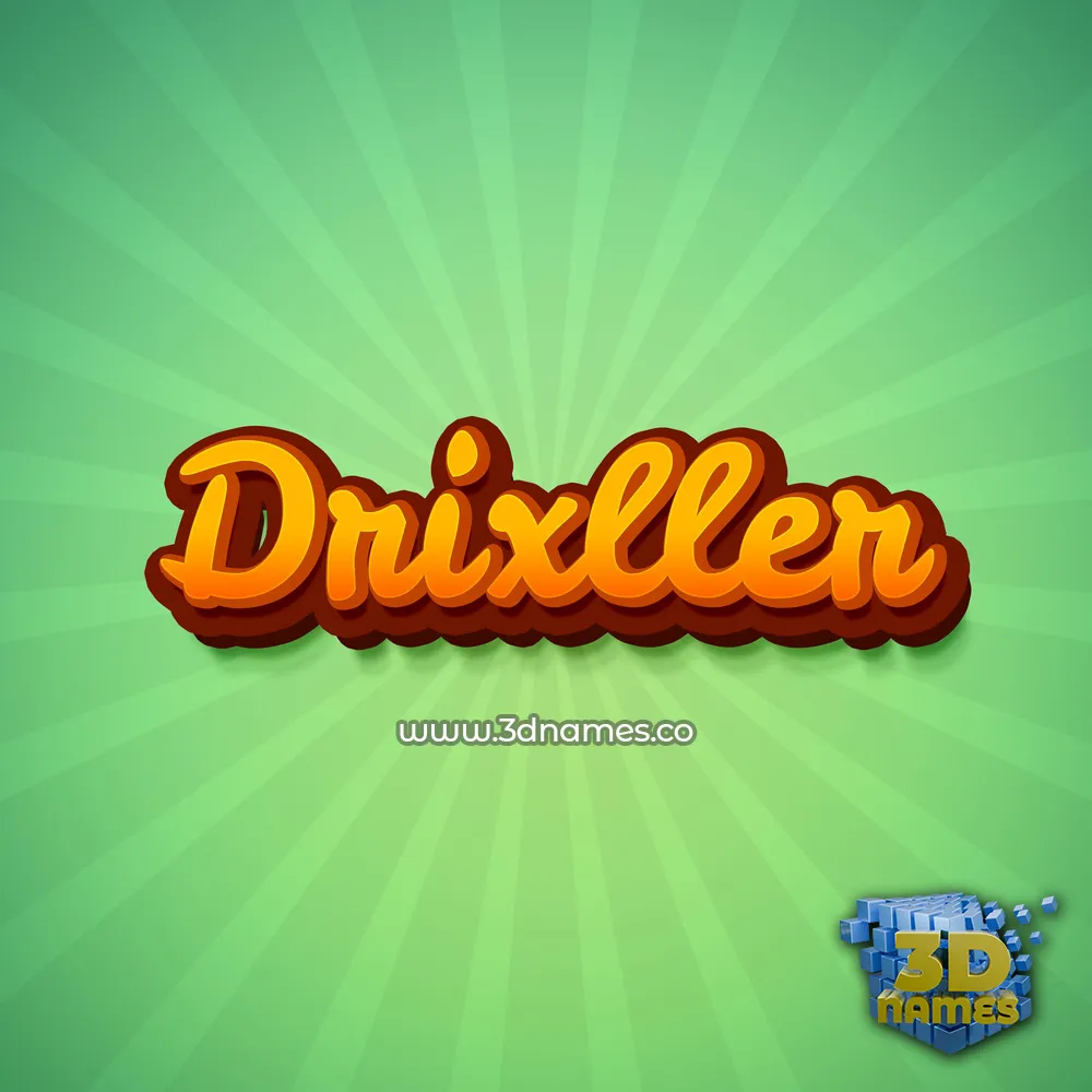 drixller in Green Rays style - 3D name wallpaper