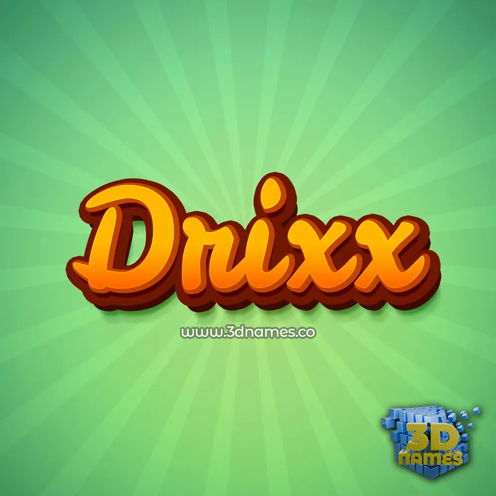 drixx in Green Rays style - 3D name wallpaper