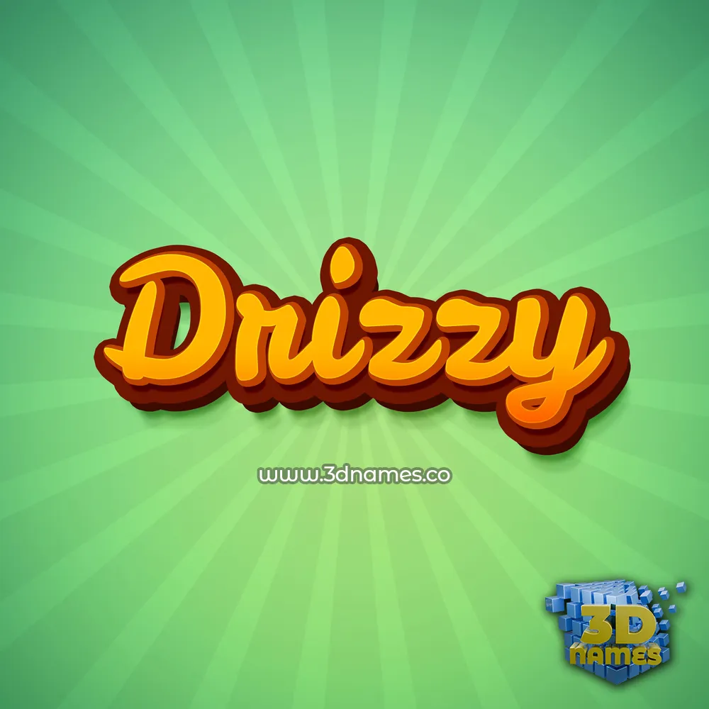 drizzy in Green Rays style - 3D name wallpaper