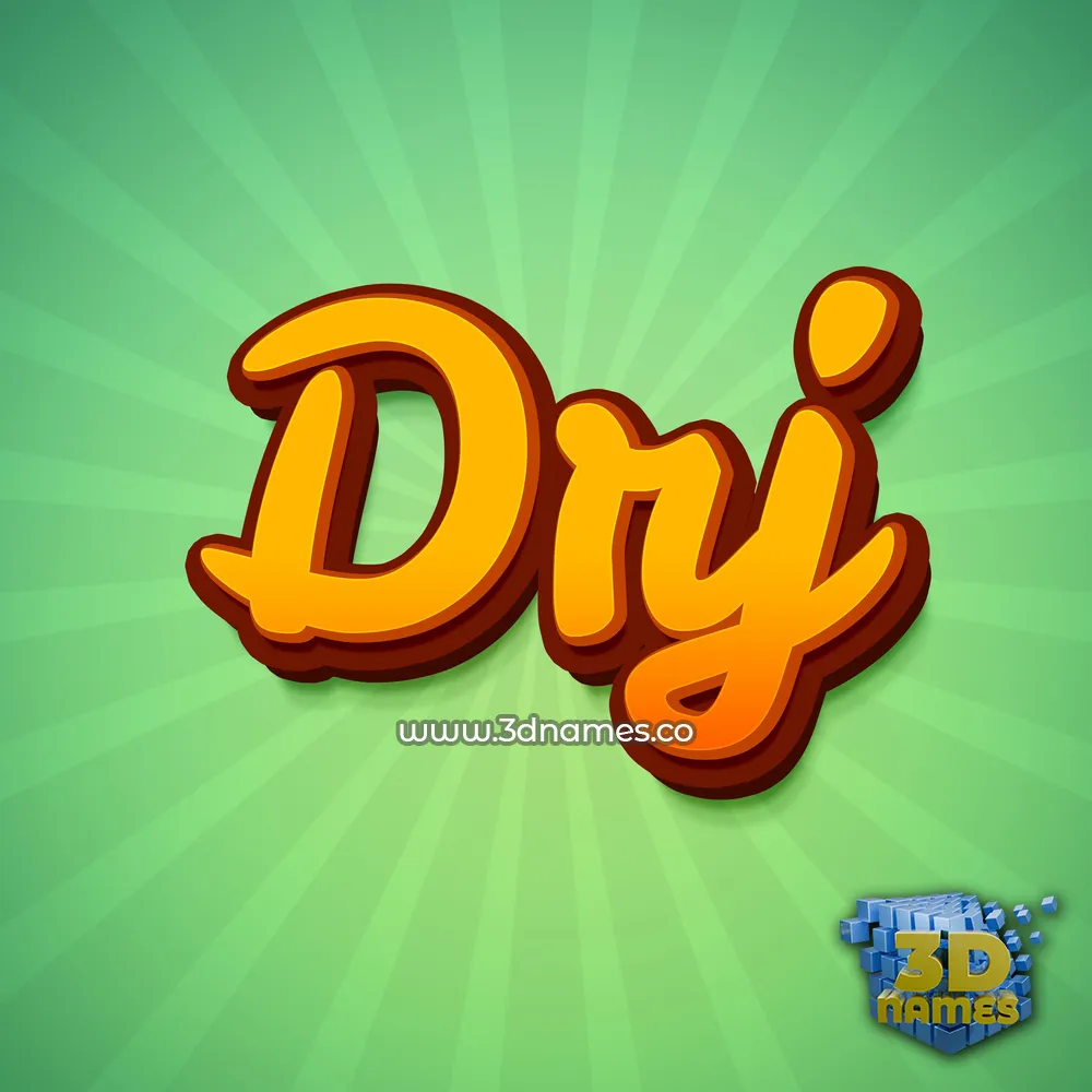 drj in Green Rays style - 3D name wallpaper