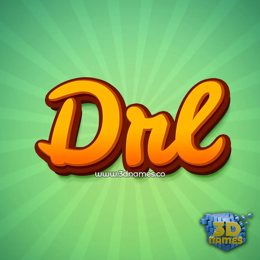 drl in Green Rays style - 3D name wallpaper
