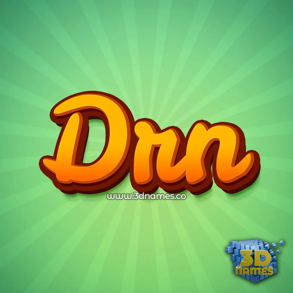 drn in Green Rays style - 3D name wallpaper