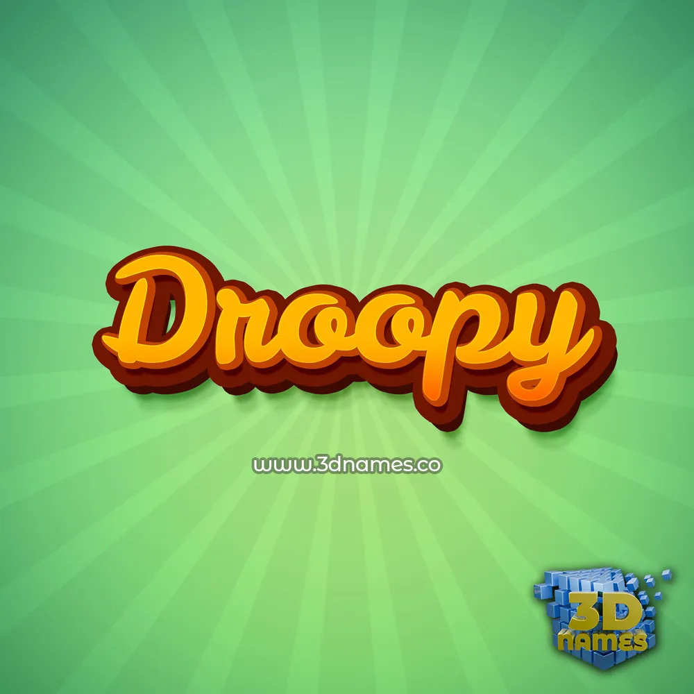 droopy in Green Rays style - 3D name wallpaper