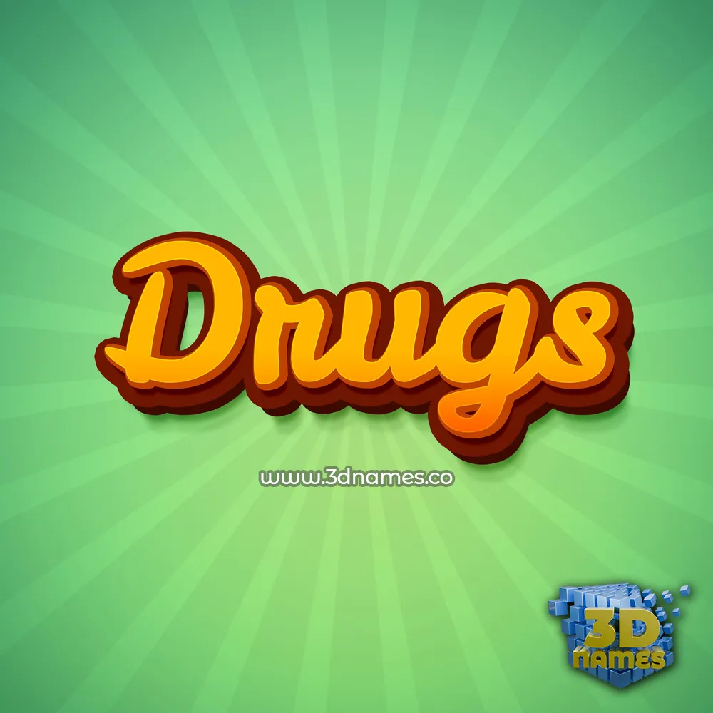 drugs in Green Rays style - 3D name wallpaper