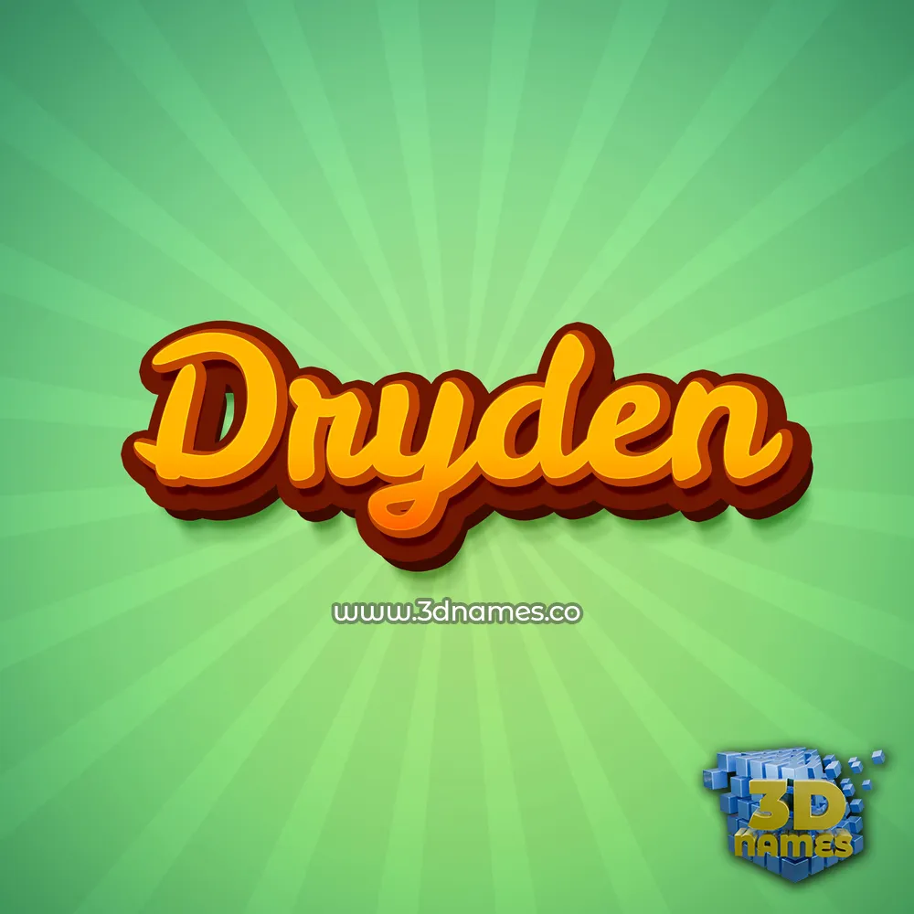dryden in Green Rays style - 3D name wallpaper