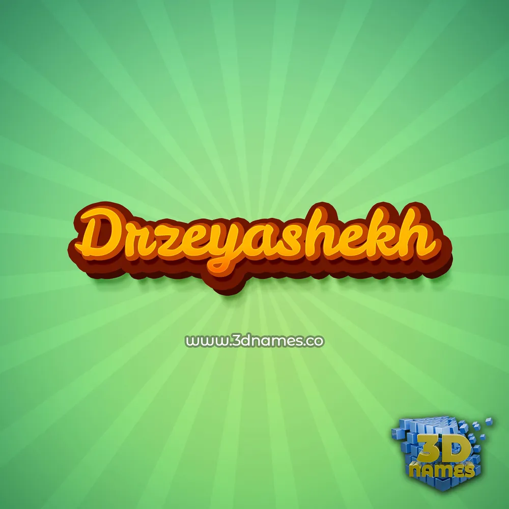 drzeyashekh in Green Rays style - 3D name wallpaper