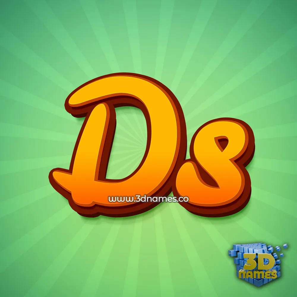 ds in Green Rays style - 3D name wallpaper