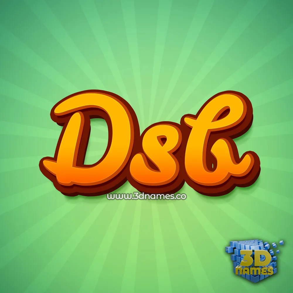 dsb in Green Rays style - 3D name wallpaper