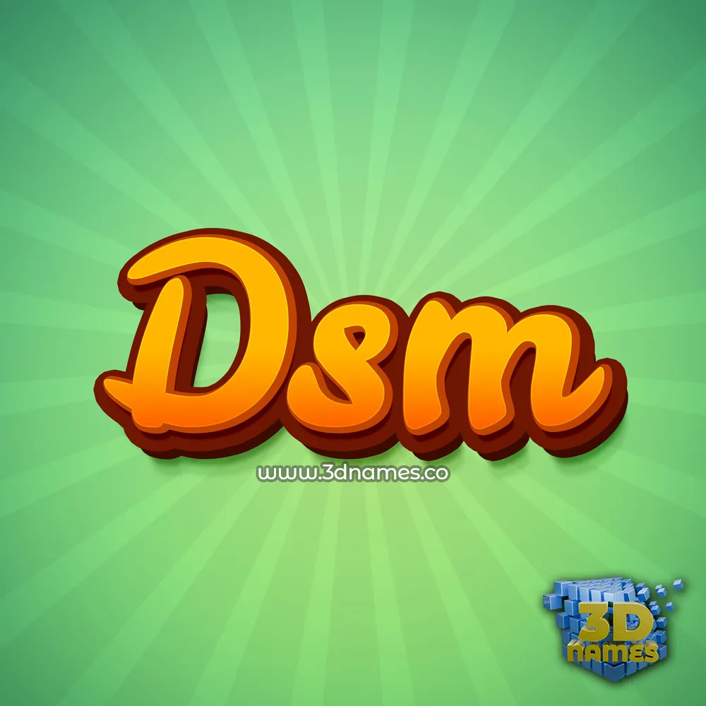 dsm in Green Rays style - 3D name wallpaper