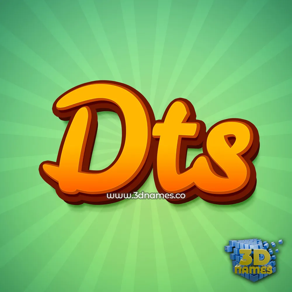 dts in Green Rays style - 3D name wallpaper