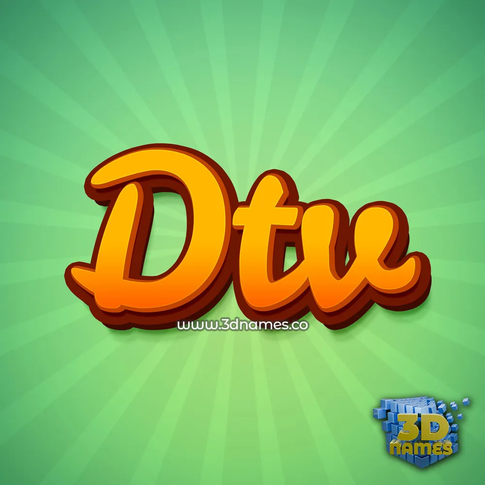 dtv in Green Rays style - 3D name wallpaper