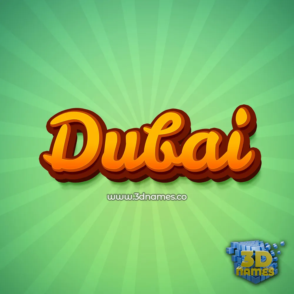 dubai in Green Rays style - 3D name wallpaper
