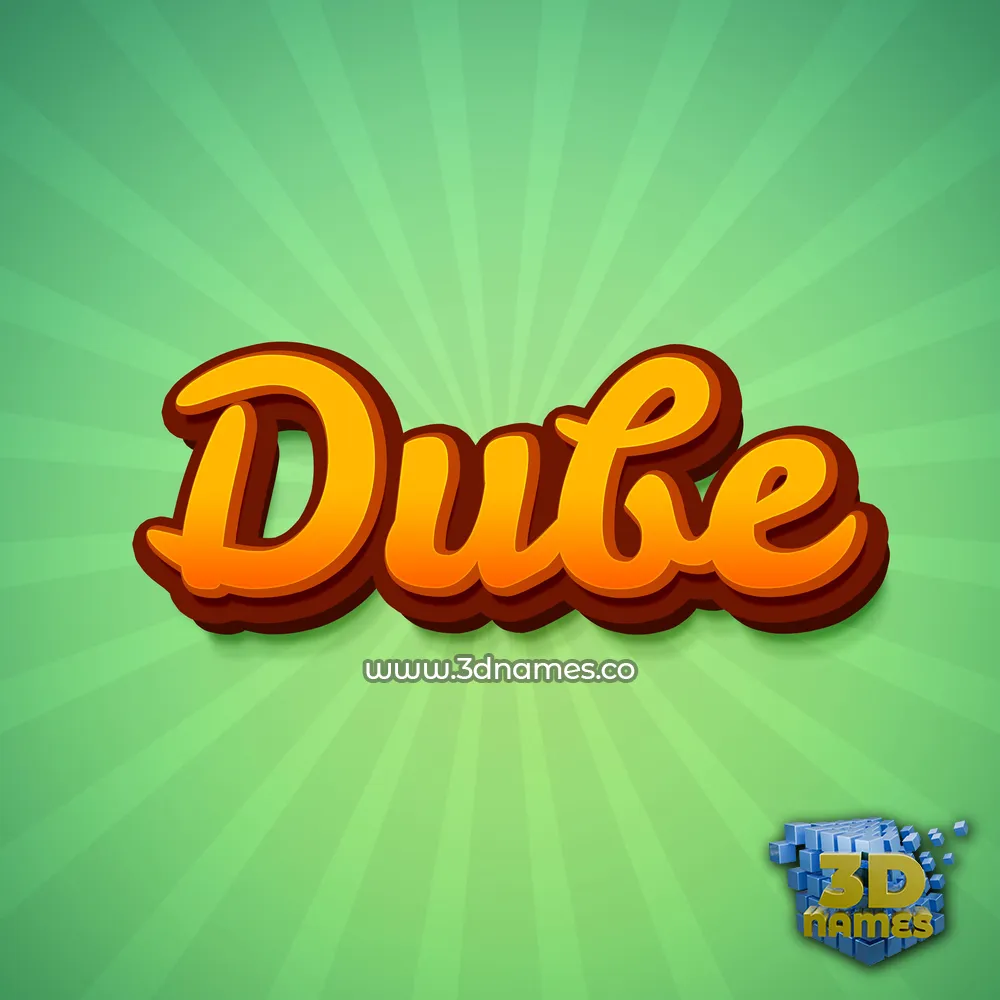 dube in Green Rays style - 3D name wallpaper