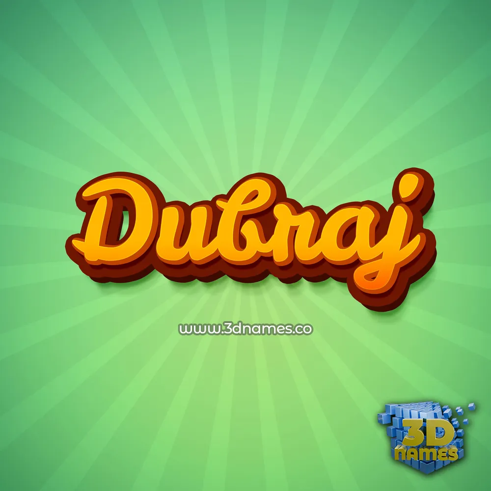 dubraj in Green Rays style - 3D name wallpaper