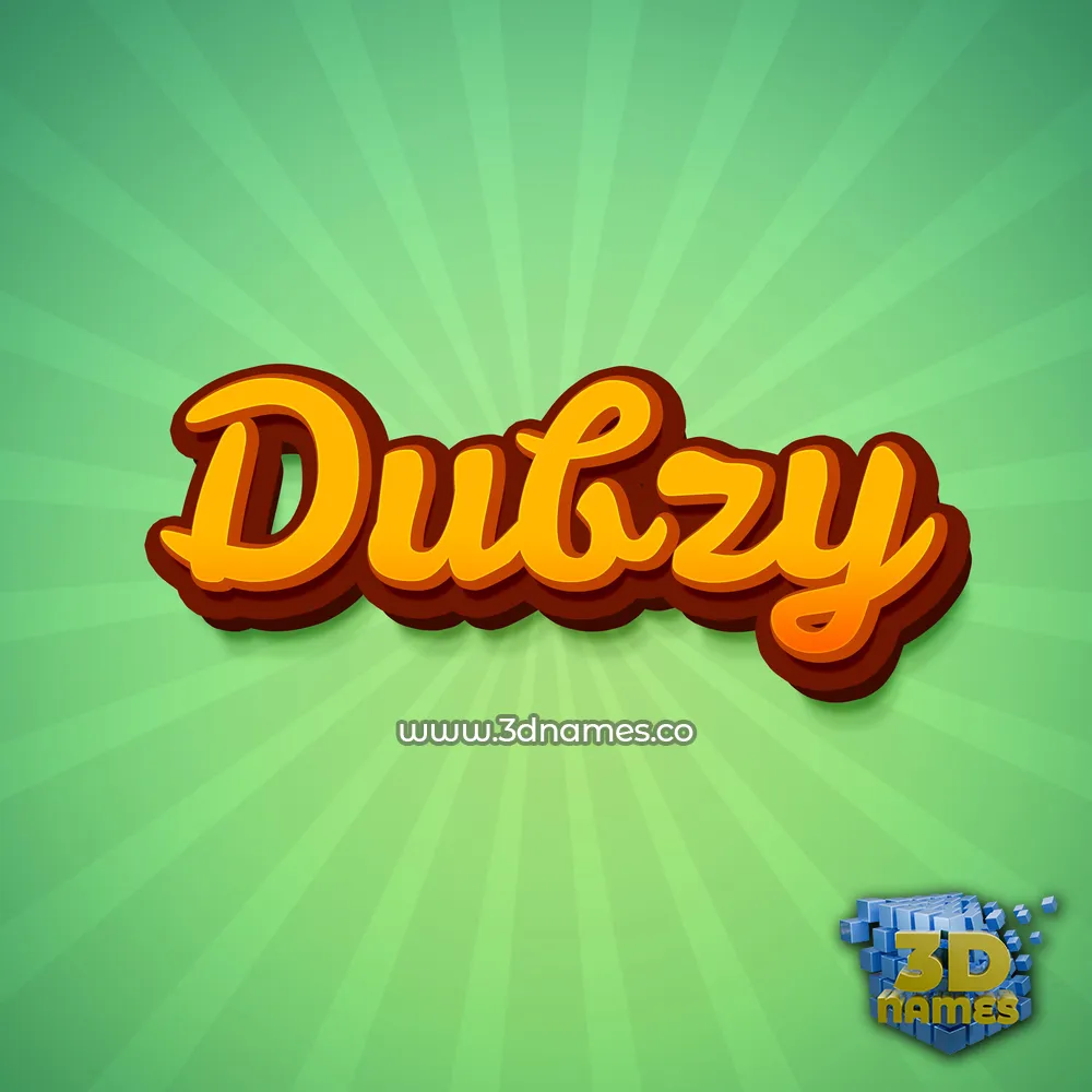 dubzy in Green Rays style - 3D name wallpaper