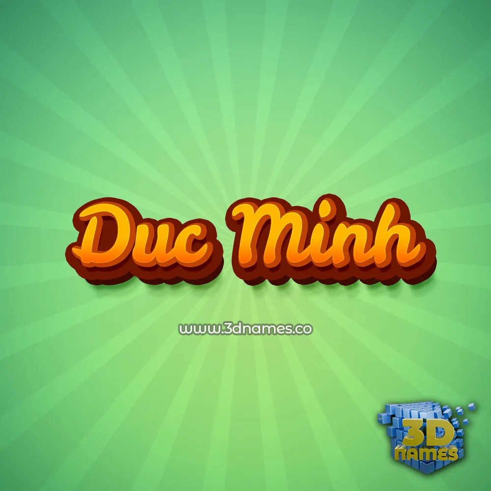 duc minh in Green Rays style - 3D name wallpaper