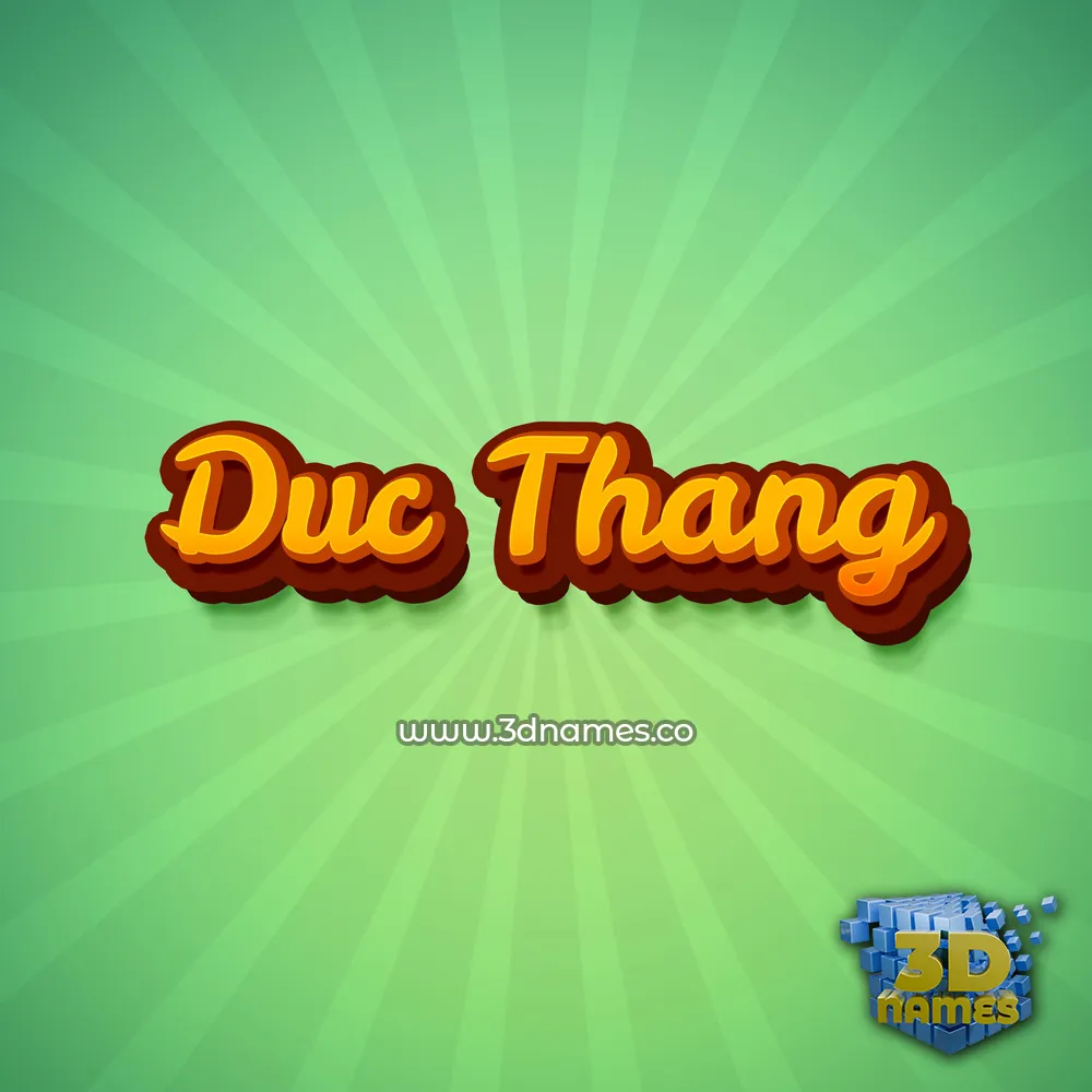 duc thang in Green Rays style - 3D name wallpaper