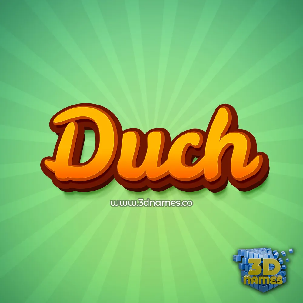 duch in Green Rays style - 3D name wallpaper