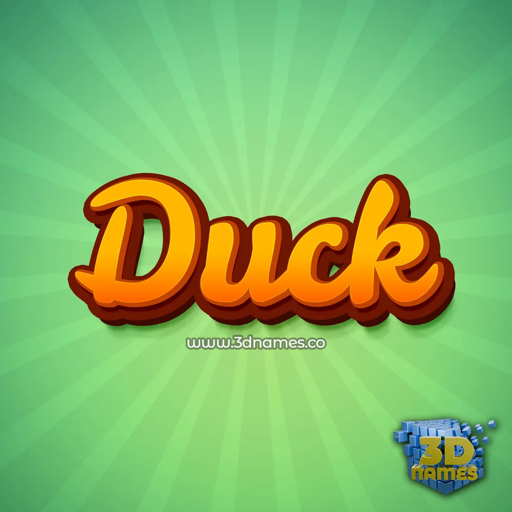 duck in Green Rays style - 3D name wallpaper