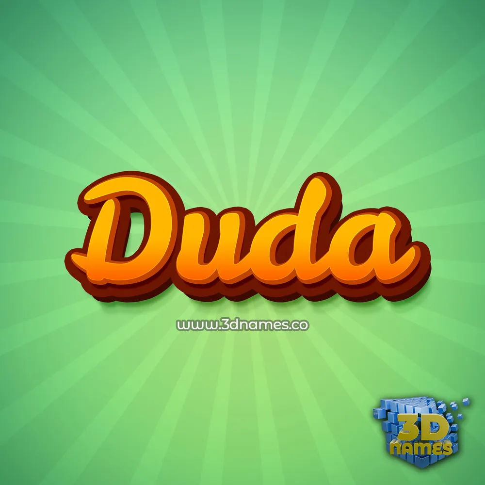 duda in Green Rays style - 3D name wallpaper