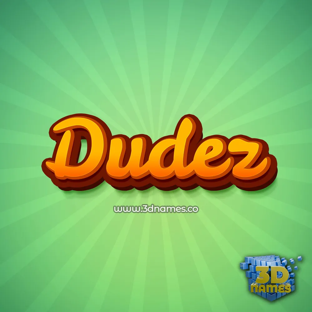 dudez in Green Rays style - 3D name wallpaper