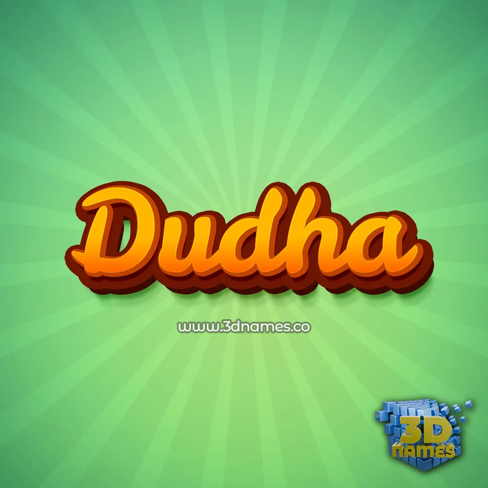 dudha in Green Rays style - 3D name wallpaper