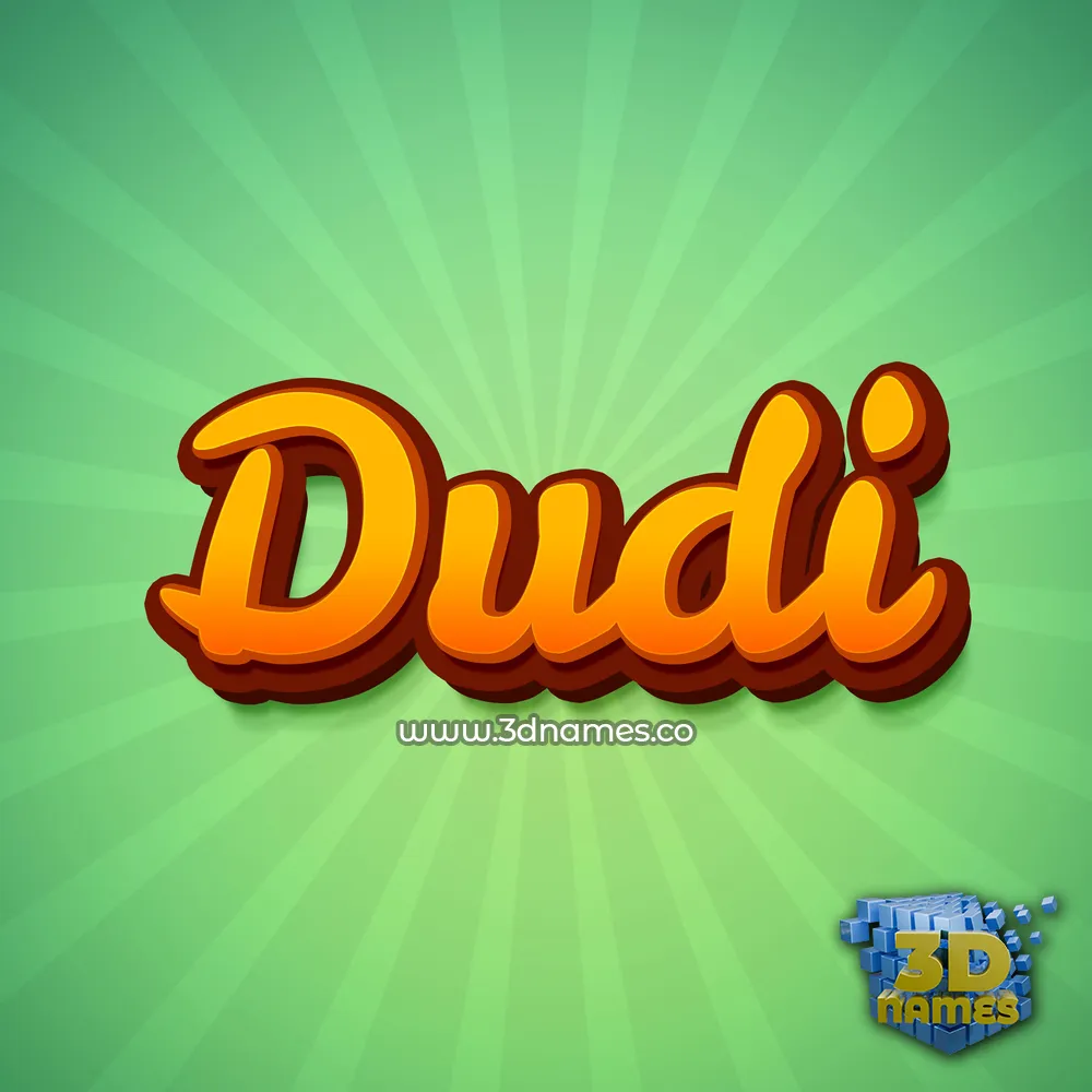 dudi in Green Rays style - 3D name wallpaper