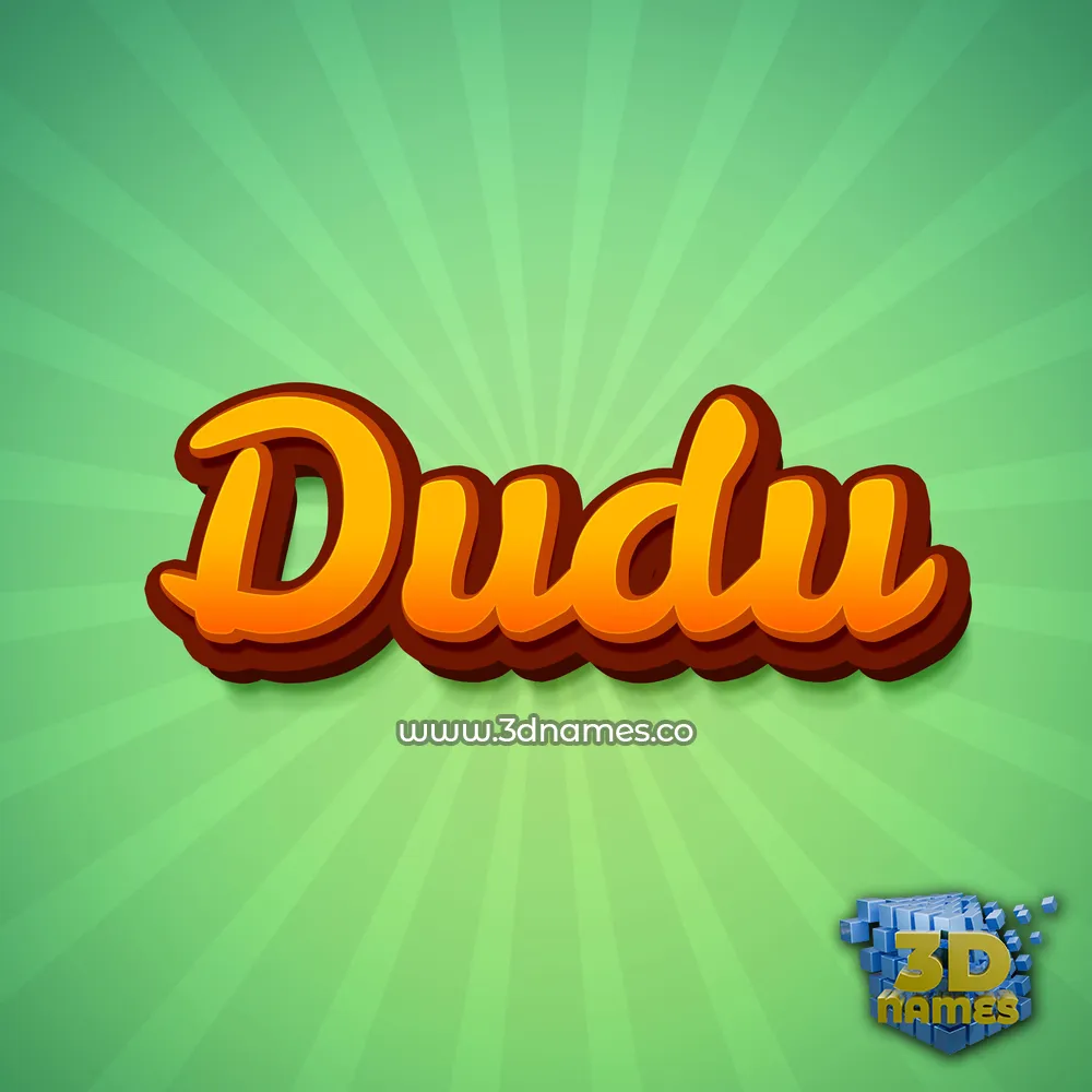 dudu in Green Rays style - 3D name wallpaper