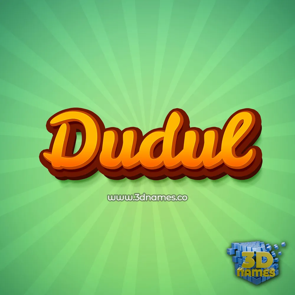 dudul in Green Rays style - 3D name wallpaper