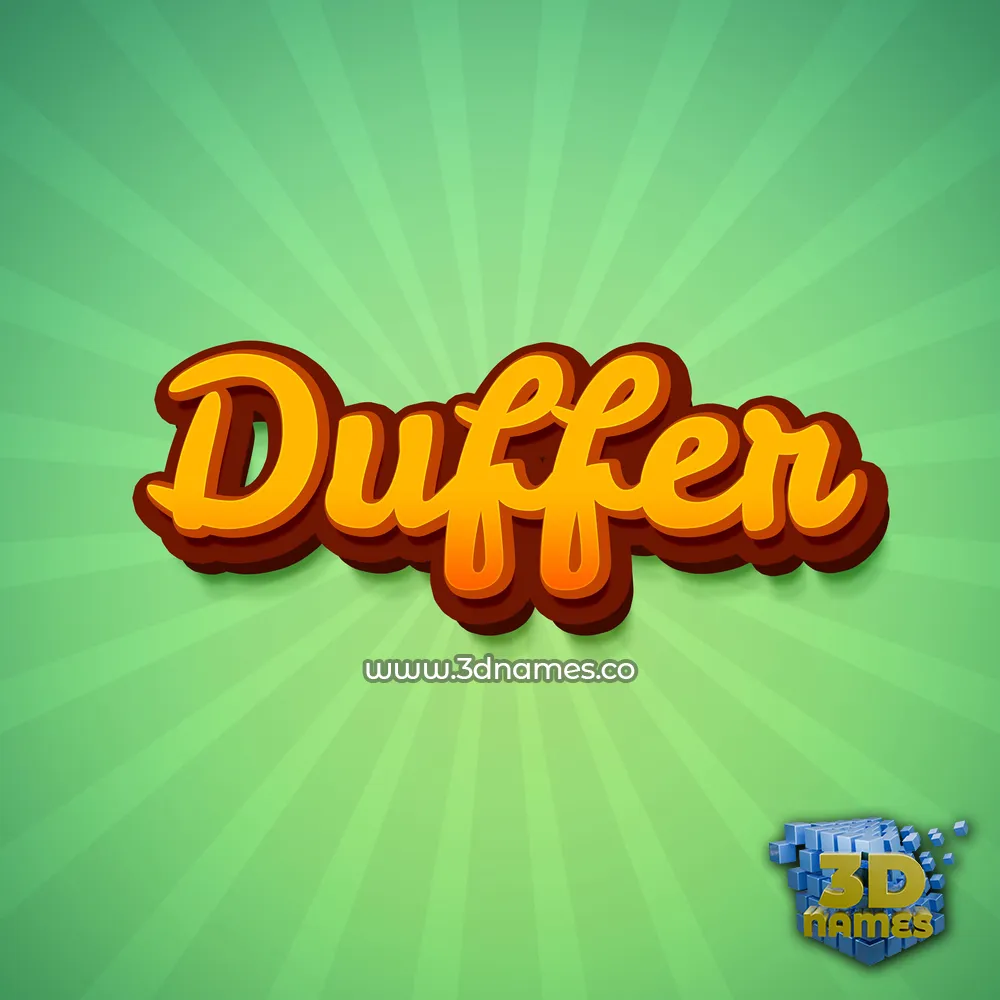 duffer in Green Rays style - 3D name wallpaper