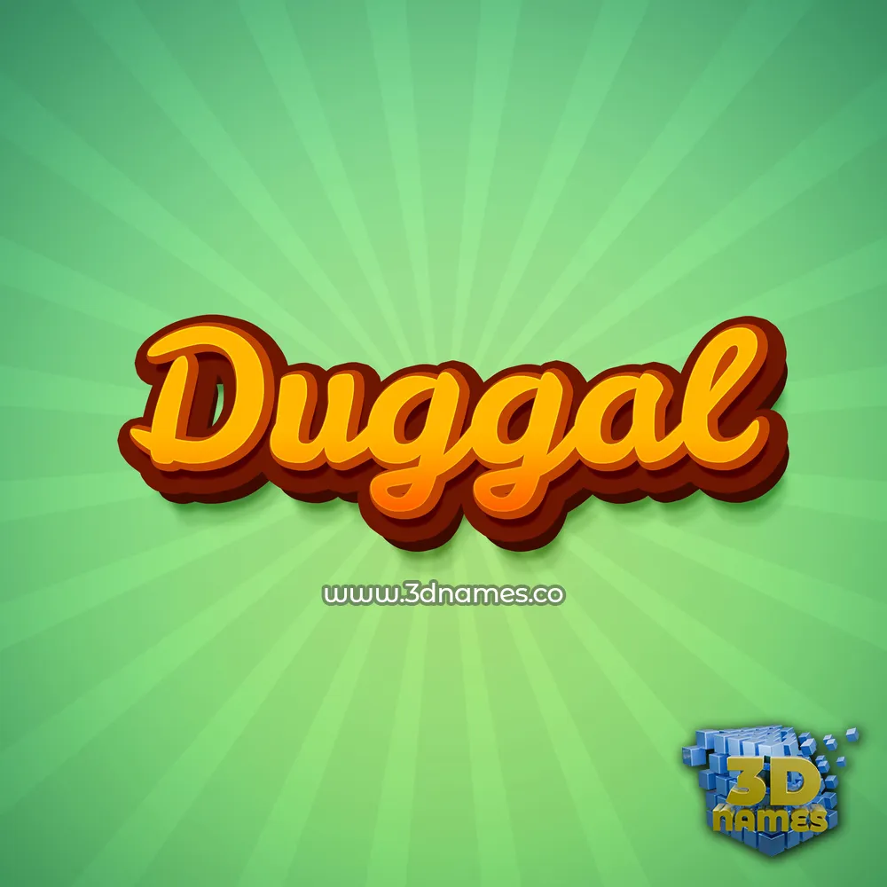 duggal in Green Rays style - 3D name wallpaper
