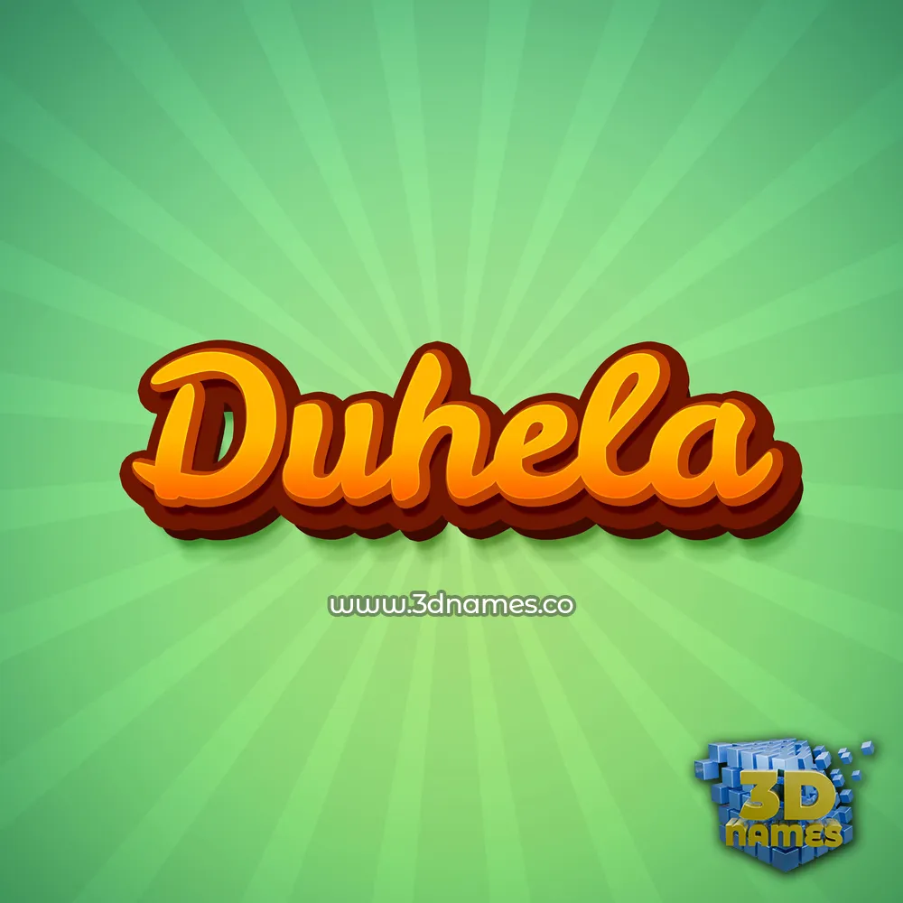 duhela in Green Rays style - 3D name wallpaper
