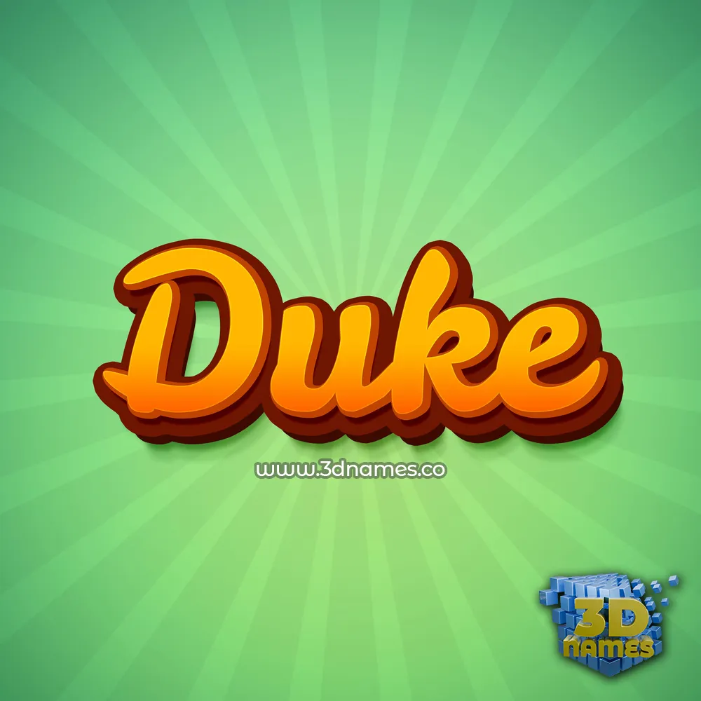 duke in Green Rays style - 3D name wallpaper
