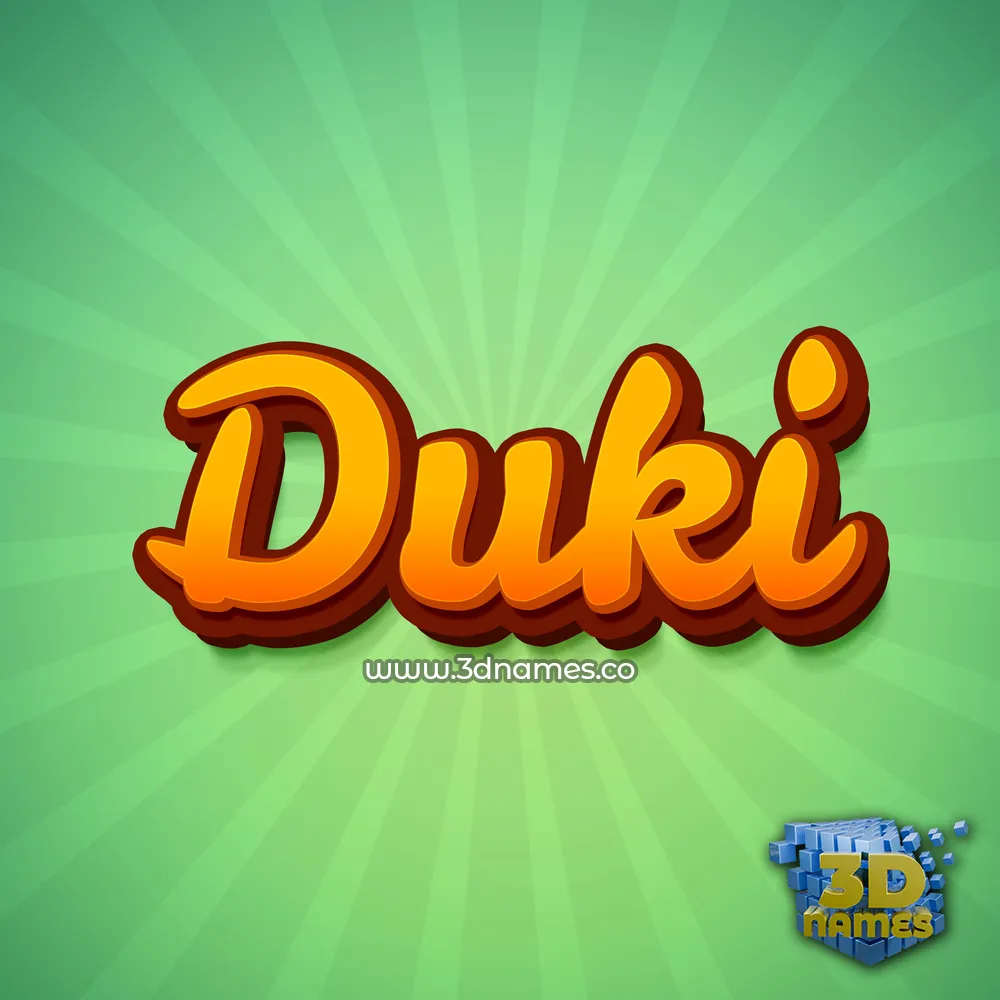 duki in Green Rays style - 3D name wallpaper