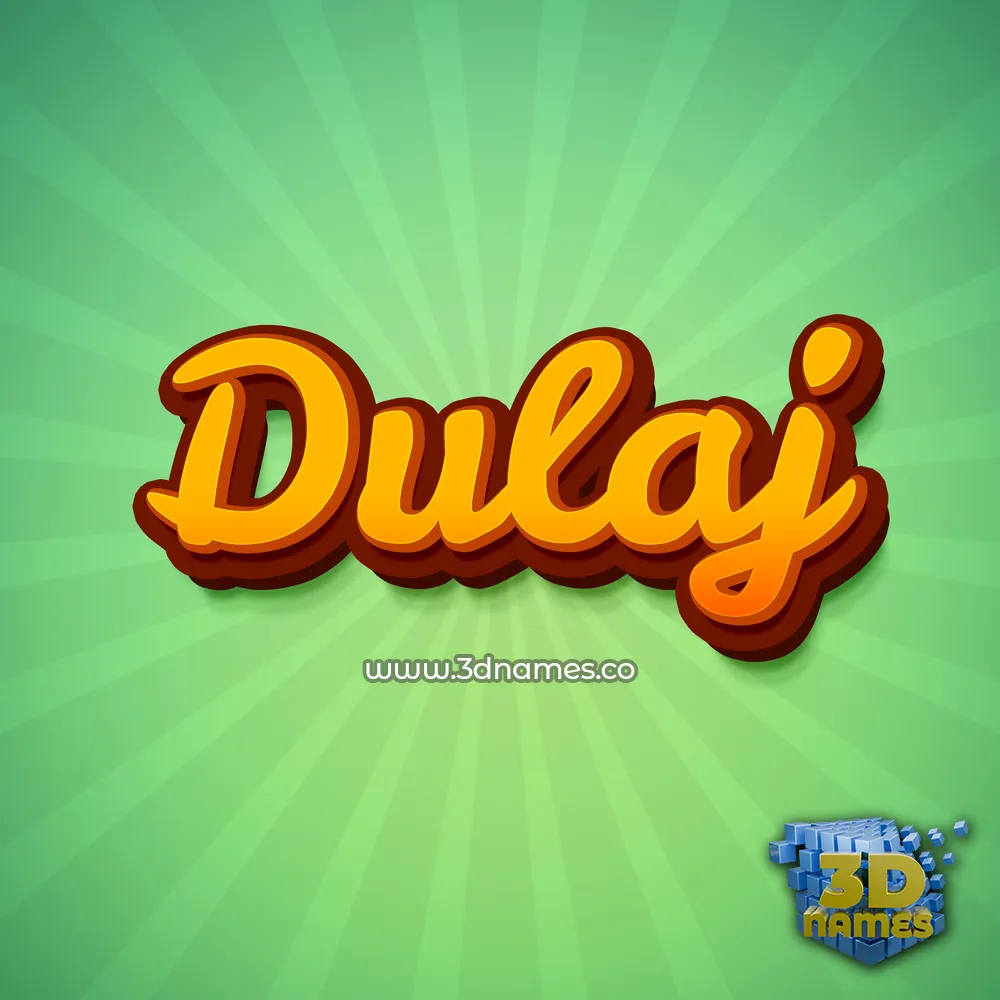 dulaj in Green Rays style - 3D name wallpaper