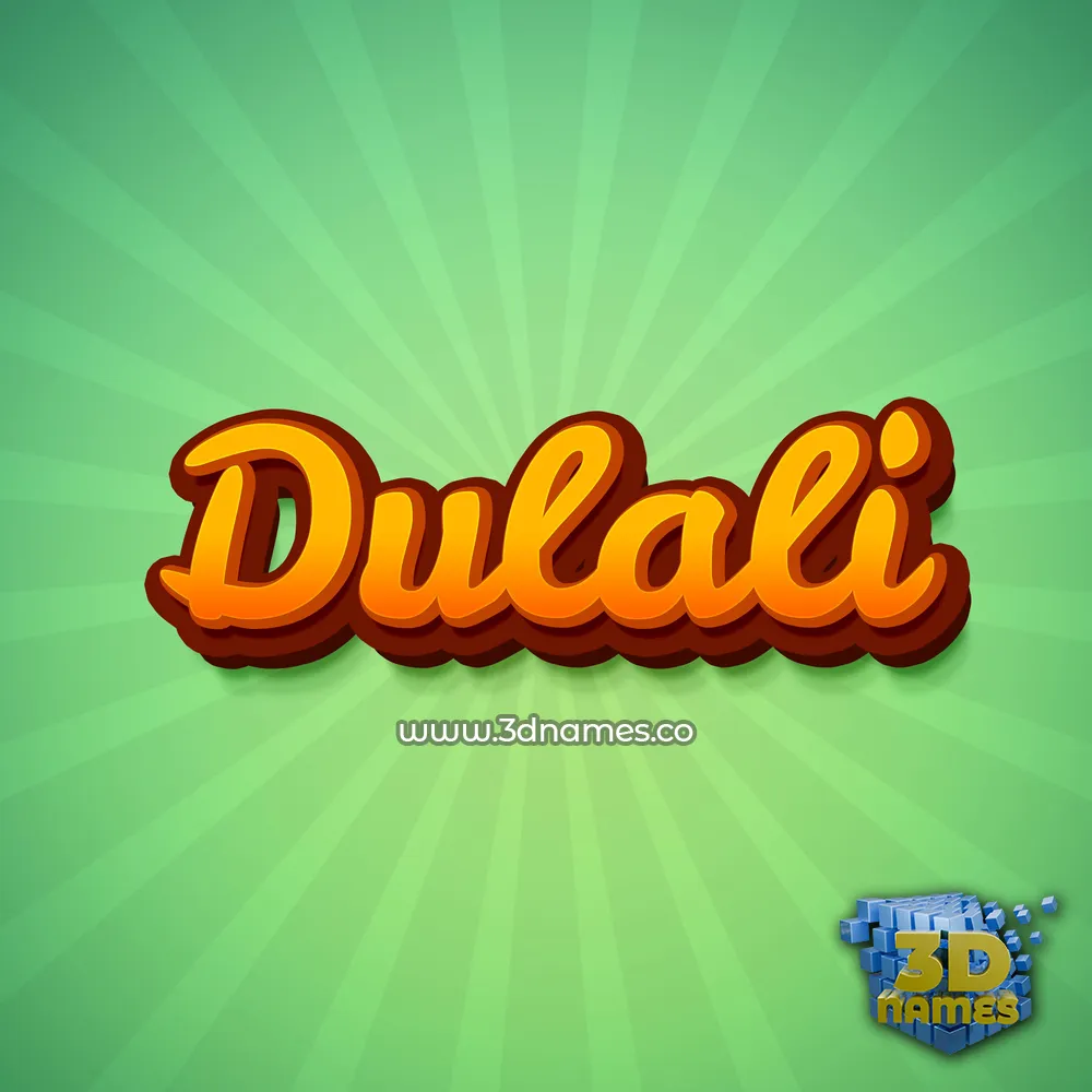 dulali in Green Rays style - 3D name wallpaper