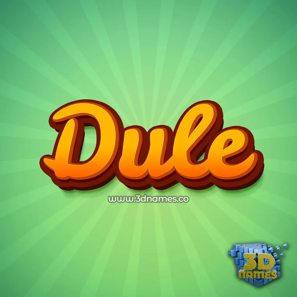 dule in Green Rays style - 3D name wallpaper