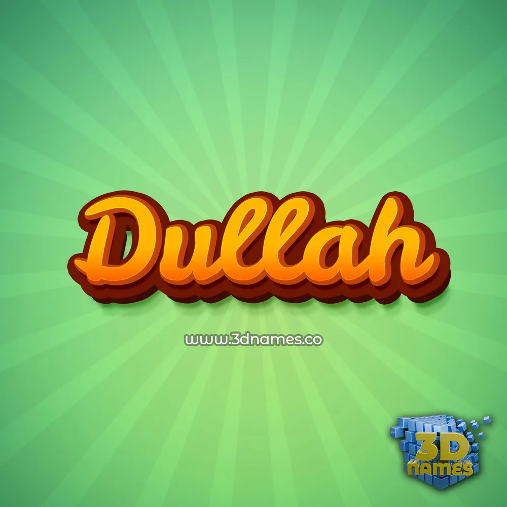 dullah in Green Rays style - 3D name wallpaper