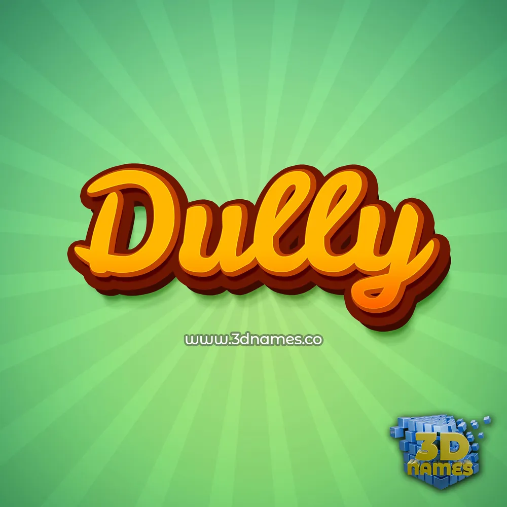 dully in Green Rays style - 3D name wallpaper