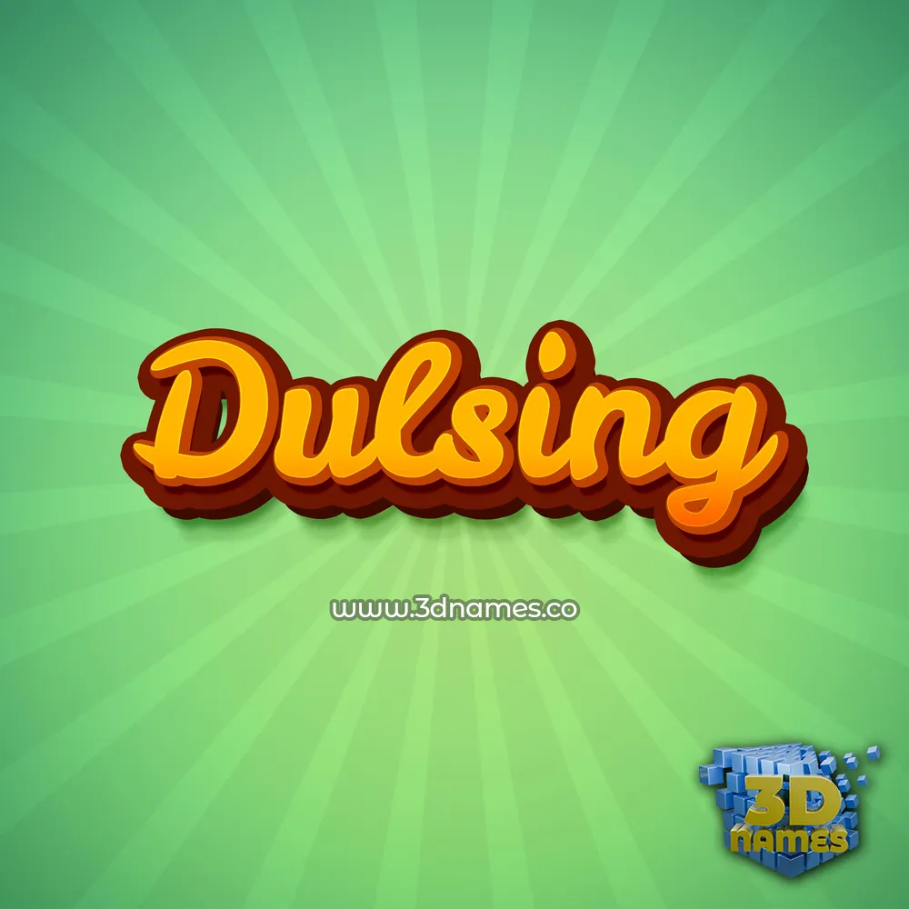 dulsing in Green Rays style - 3D name wallpaper