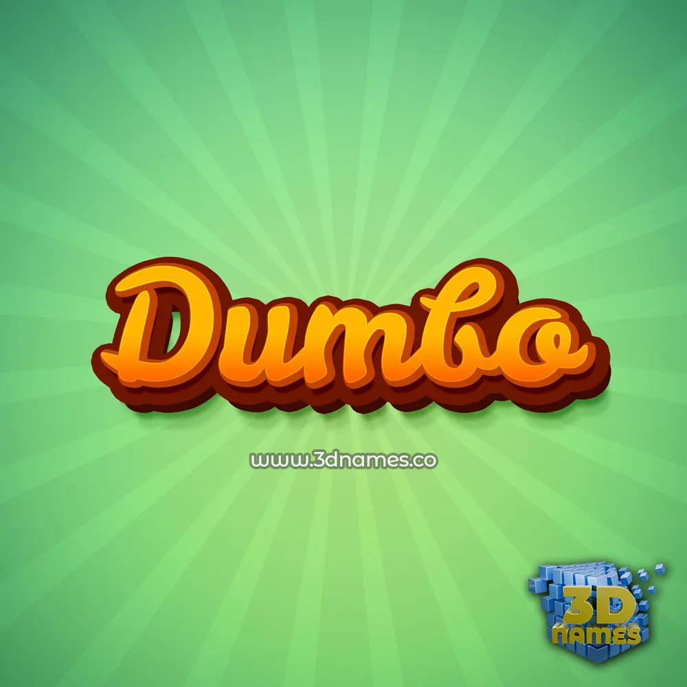 dumbo in Green Rays style - 3D name wallpaper