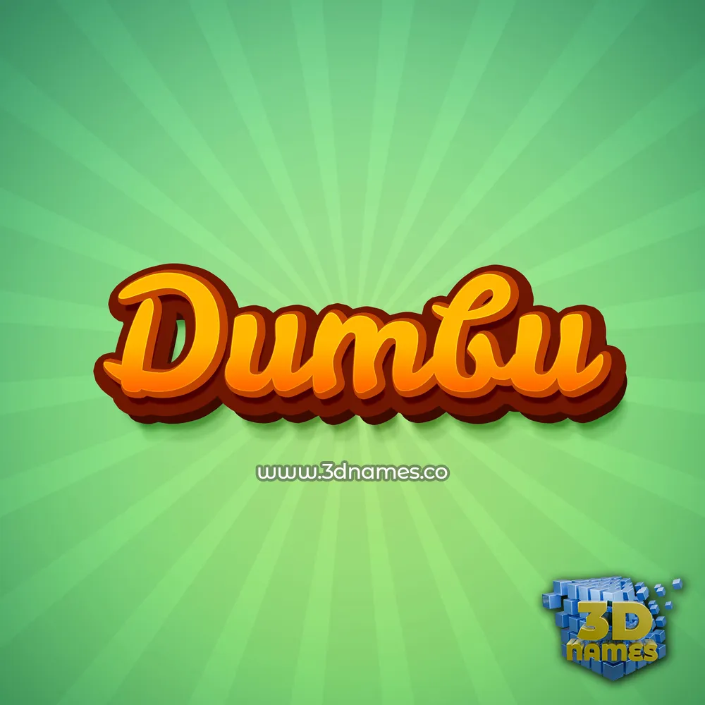 dumbu in Green Rays style - 3D name wallpaper