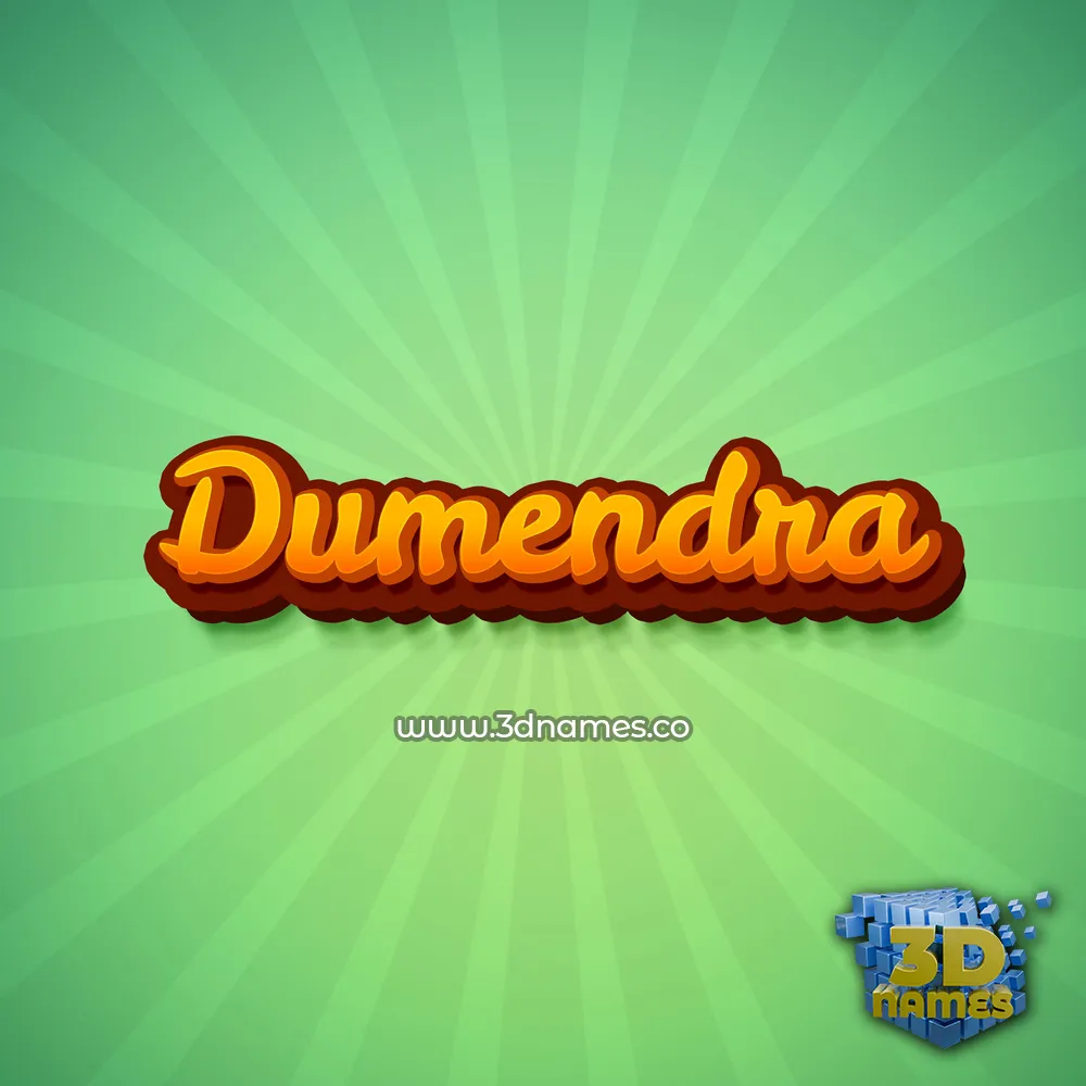 dumendra in Green Rays style - 3D name wallpaper