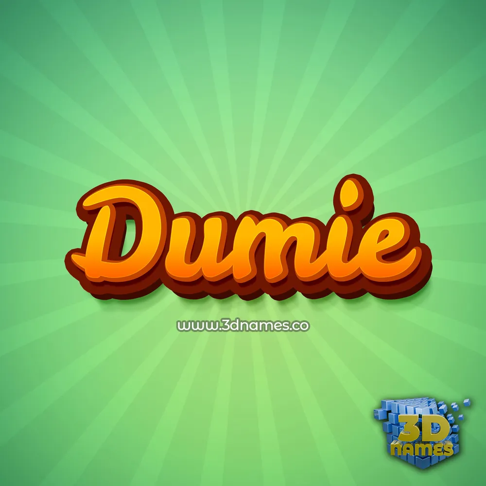dumie in Green Rays style - 3D name wallpaper