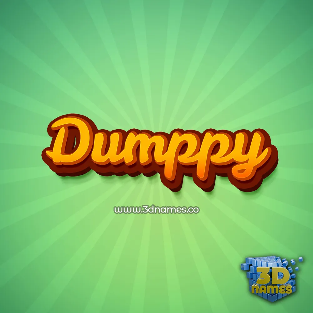 dumppy in Green Rays style - 3D name wallpaper