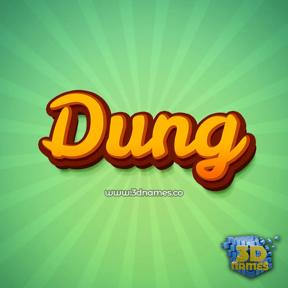 dung in Green Rays style - 3D name wallpaper