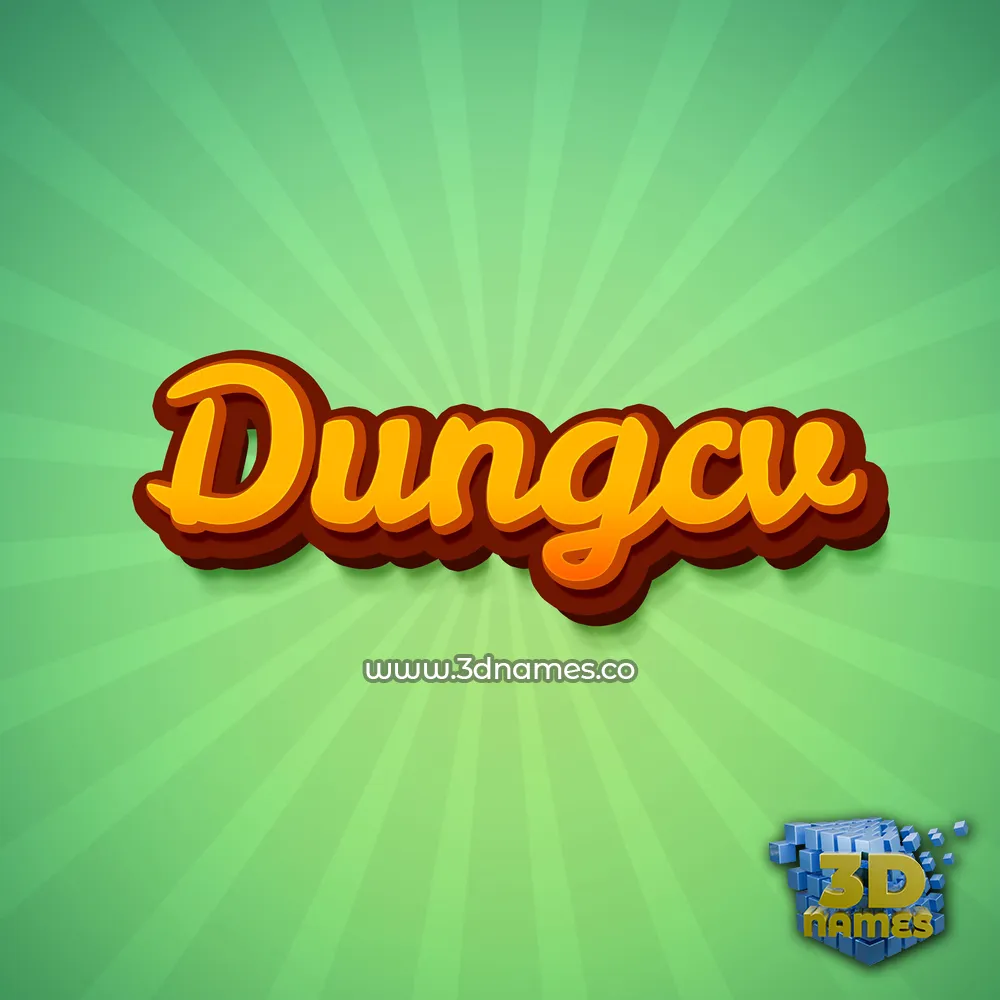 dungcv in Green Rays style - 3D name wallpaper