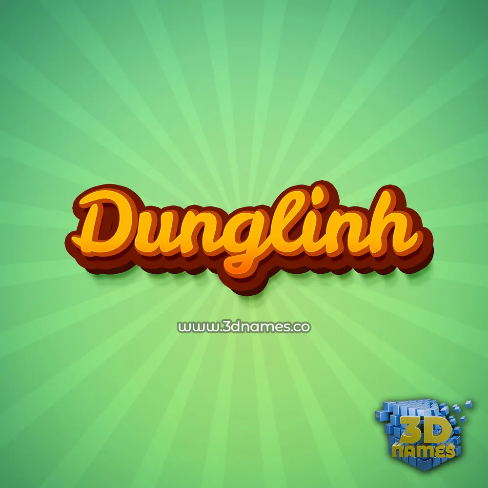 dunglinh in Green Rays style - 3D name wallpaper