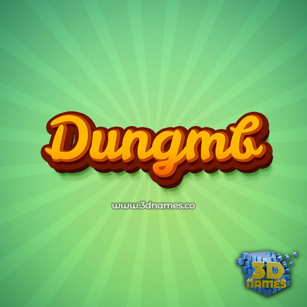 dungmb in Green Rays style - 3D name wallpaper